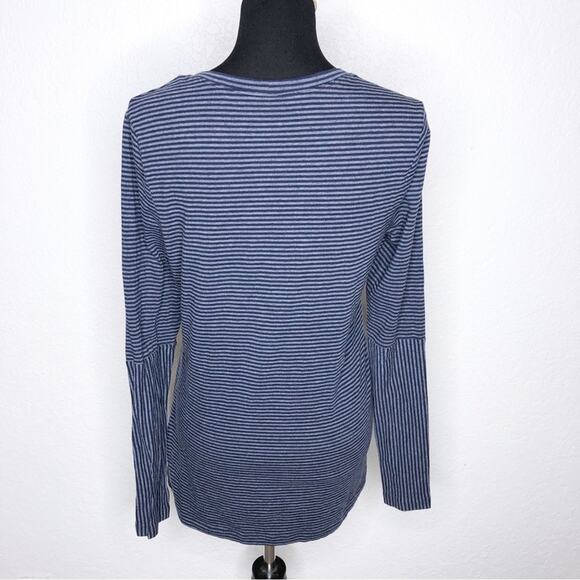 Cabi Wonder Tee navy gray striped long sleeve knit top size Medium #3808 - Picture 13 of 13